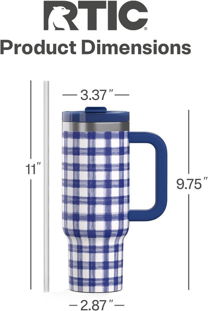30 oz Road Trip Tumbler Double-Walled Insulated Stainless Steel Portable Travel Coffee Mug Cup with Lid, Handle and Straw, Midnight Dust Metallic - Colors B