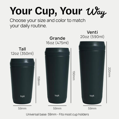 To Go Coffee Cup – Insulated Travel Coffee Mug with 360° Leak‑Safe Lid, Stainless Steel Coffee Tumbler for Hot/Cold, Spill‑Resistant, BPA‑Free - Peach, 16 oz