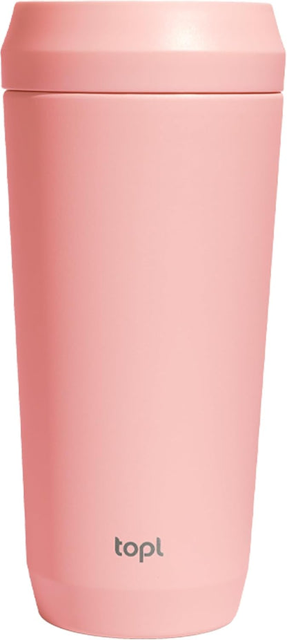 To Go Coffee Cup – Insulated Travel Coffee Mug with 360° Leak‑Safe Lid, Stainless Steel Coffee Tumbler for Hot/Cold, Spill‑Resistant, BPA‑Free - Peach, 16 oz