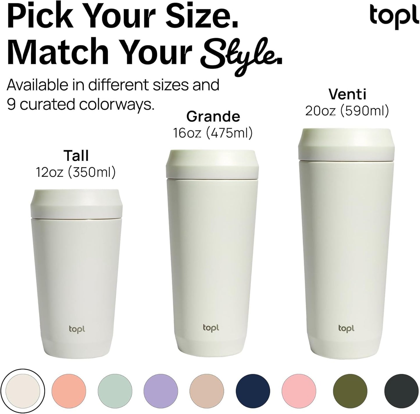 To Go Coffee Cup – Insulated Travel Coffee Mug with 360° Leak‑Safe Lid, Stainless Steel Coffee Tumbler for Hot/Cold, Spill‑Resistant, BPA‑Free - Peach, 16 oz