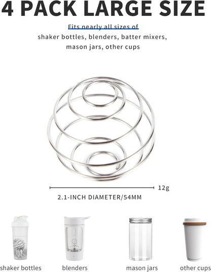 2.1-Inch Large Size Shaker Balls for Protein Shakes,Milkshake and Salad Dressing,304 Stainless Steel Shaker Ball