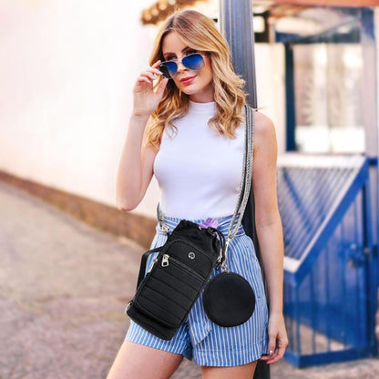 Water Bottle Carrier Bag with Strap Phone Pocket for Walking, Hiking, Cycling
