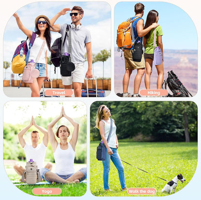 Water Bottle Carrier Bag with Strap Phone Pocket for Walking, Hiking, Cycling
