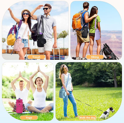 Water Bottle Carrier Bag with Strap Phone Pocket for Walking, Hiking, Cycling