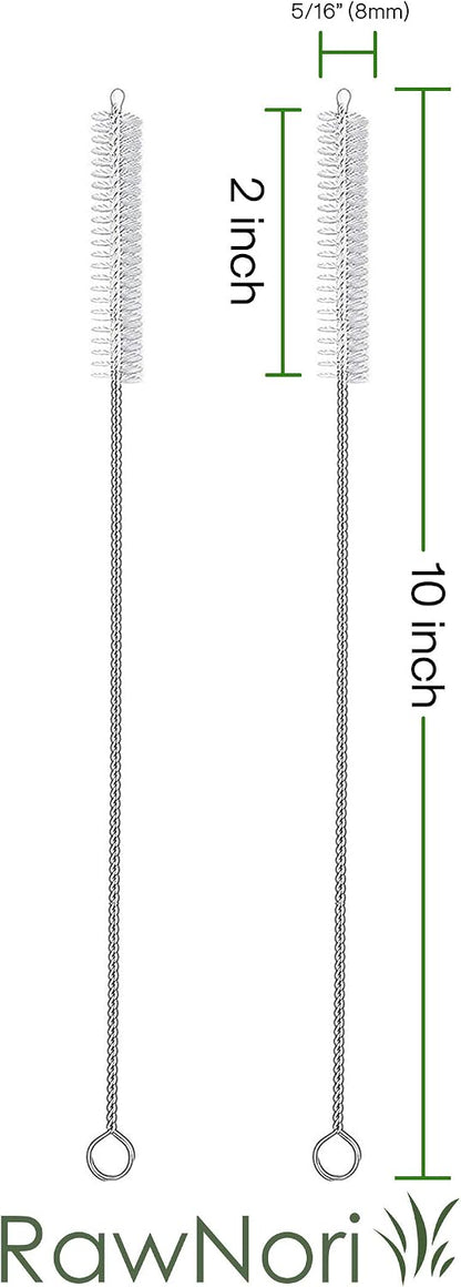 2 Drinking Straw Cleaning Brush Long - Bristle Cleaner for Stainless Steel Drink Straws Heavy Duty Brushes for Washing Glass Silicone Metal Straws Tea Pot Spout Mini Micro Bottle