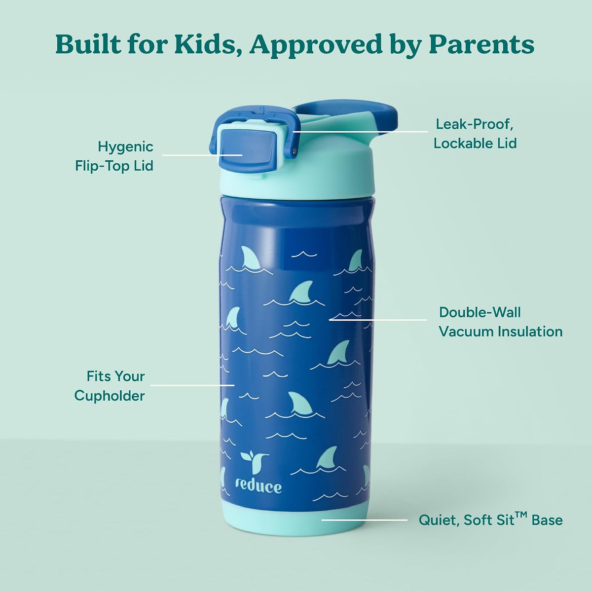Hydrate Pro Kids 14oz Stainless Steel Insulated Water Bottle w/Straw – Spill Proof Tumbler for Kids – 30 Hour Cold Retention – Dishwasher Safe Leak-Proof Design - Abstract Flowers
