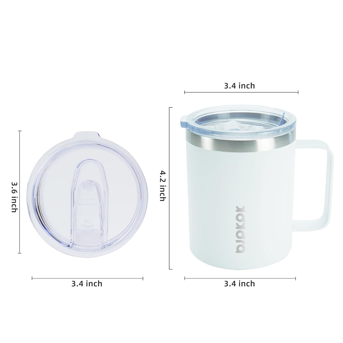 2PCS Insulated Coffee Mug with Lid, 14oz Stainless Steel Tumbler