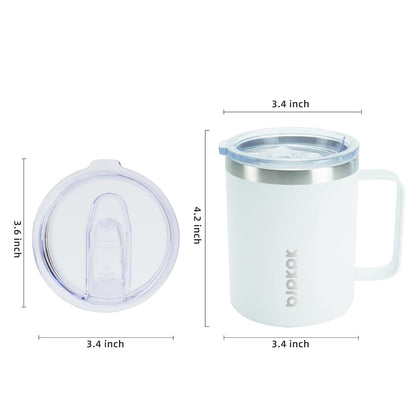 2PCS Insulated Coffee Mug with Lid, 14oz Stainless Steel Tumbler