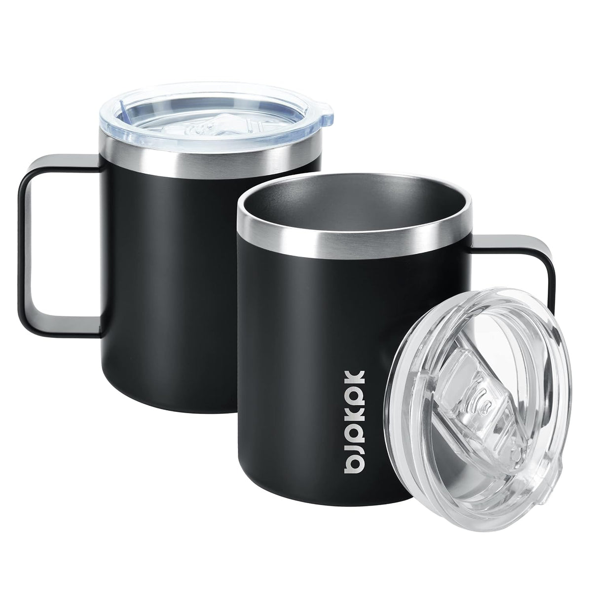 2PCS Insulated Coffee Mug with Lid, 14oz Stainless Steel Tumbler
