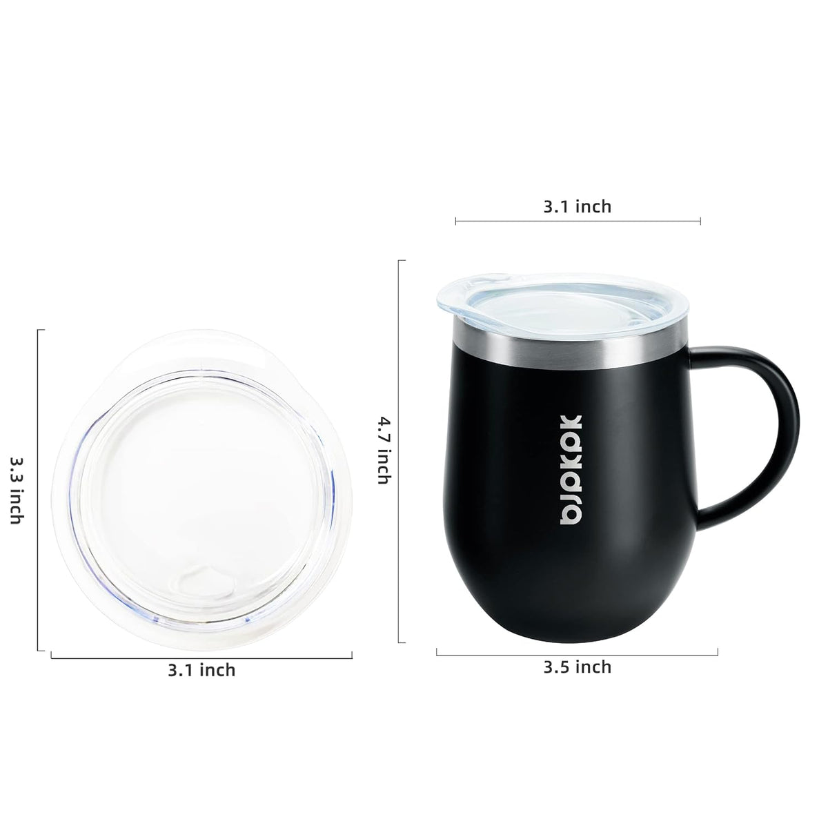 2PCS Insulated Coffee Mug with Lid, 14oz Stainless Steel Tumbler