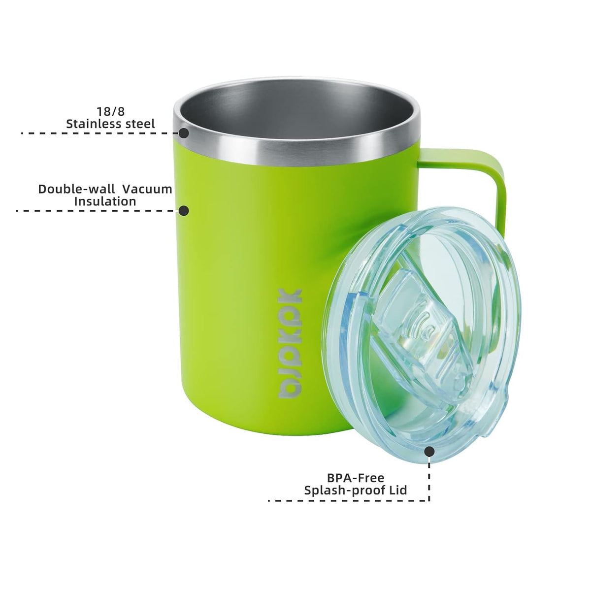 2PCS Insulated Coffee Mug with Lid, 14oz Stainless Steel Tumbler
