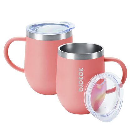 2PCS Insulated Coffee Mug with Lid, 14oz Stainless Steel Tumbler
