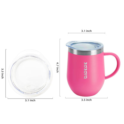 2PCS Insulated Coffee Mug with Lid, 14oz Stainless Steel Tumbler