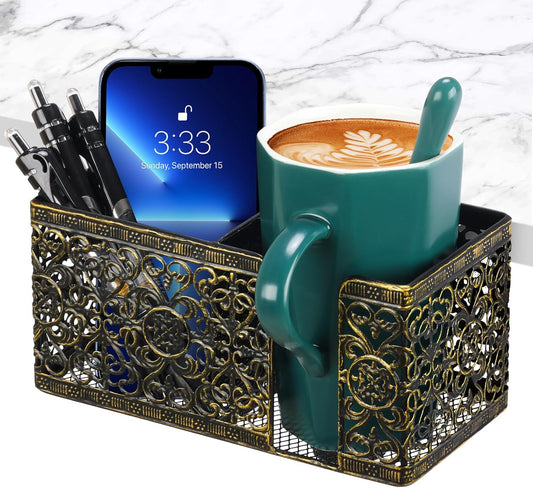 Under Desk Cup Holder, Clamp on Cup Holder Clip Desk Organizer Phone Stand