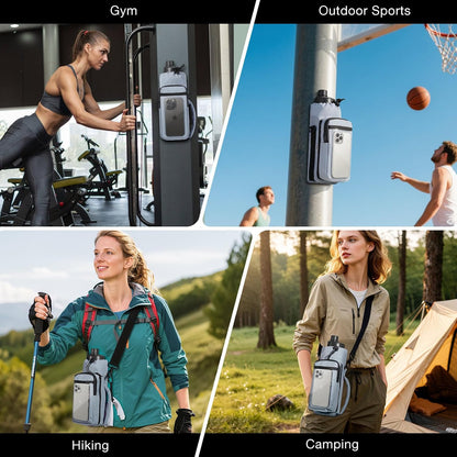 Magnetic Gym Bag, Magnetic Water Bottle Holder with Clear Phone Pouch