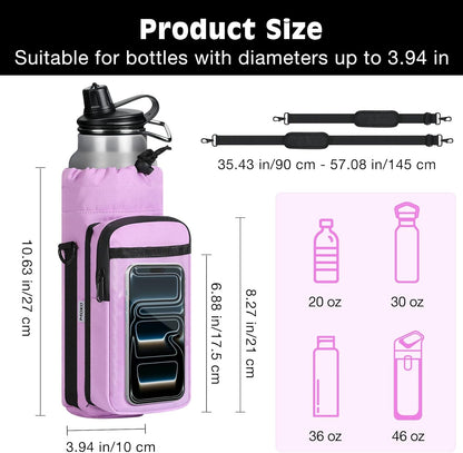 Magnetic Gym Bag, Magnetic Water Bottle Holder with Clear Phone Pouch