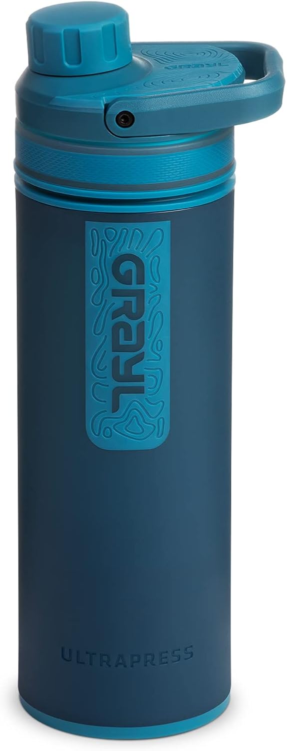 UltraPress 16.9 oz Water Purifier & Filter Bottle, Forest Blue