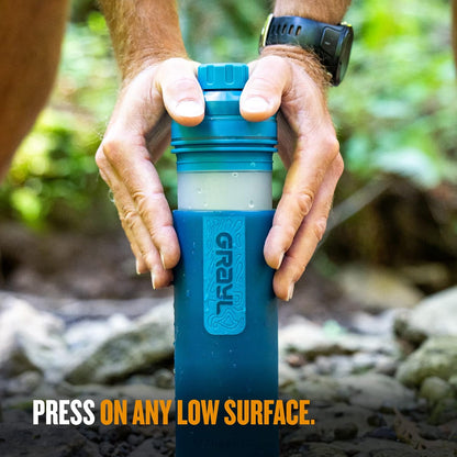 UltraPress 16.9 oz Water Purifier & Filter Bottle, Forest Blue