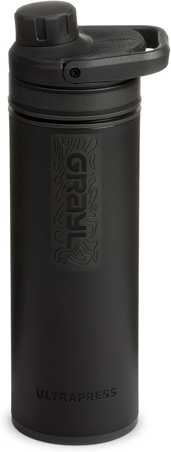 UltraPress 16.9 oz Water Purifier & Filter Bottle, Forest Blue