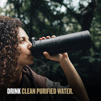 UltraPress 16.9 oz Water Purifier & Filter Bottle, Forest Blue