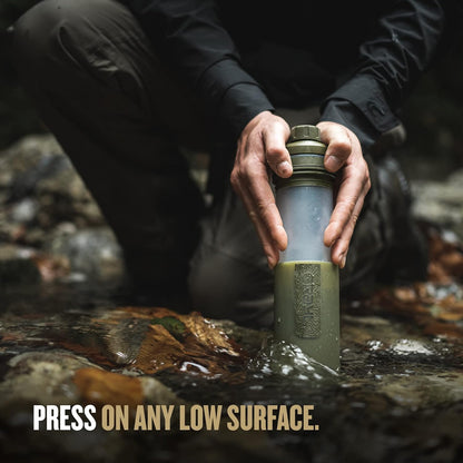 UltraPress 16.9 oz Water Purifier & Filter Bottle, Forest Blue