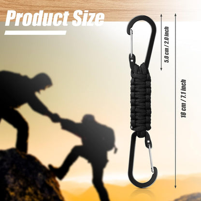 5 Pcs Paracord Keychain Carabiner Clip Braided Lanyard Water Bottle Clips Tactical Keychain Backpack Accessories