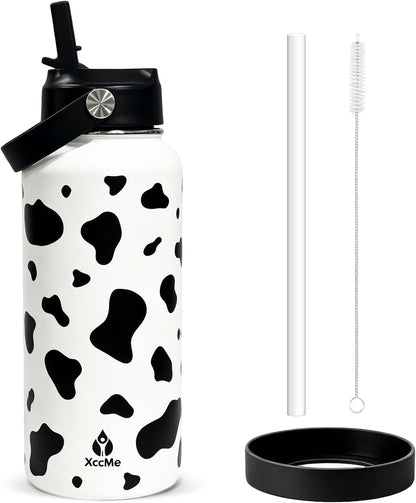 32oz Pickleball Insulated Water Bottle for Women with Straw