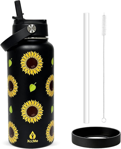 32oz Pickleball Insulated Water Bottle for Women with Straw