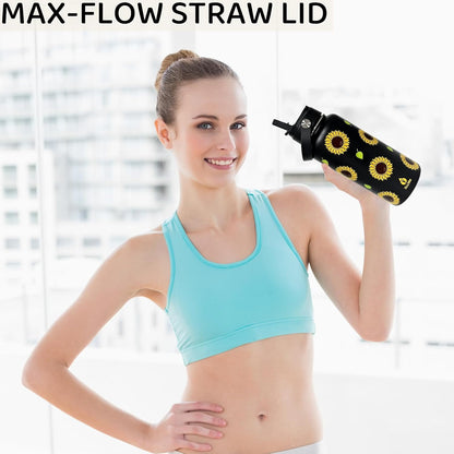 32oz Pickleball Insulated Water Bottle for Women with Straw