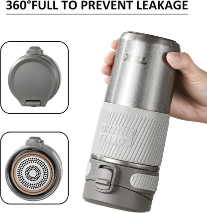 Coffee Travel Mug 15 oz Insulated Stainless Steel Cup with Flip Lid, Leak Proof Bottle for Tea & Drinks, Dishwasher Safe, Slate Grey
