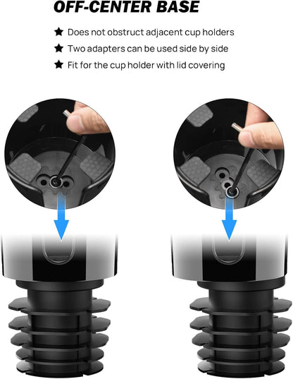Car Cup Holder Expander, Automotive Cup Attachable Tray with 360° Rotation,Large Cup Holder Adapt Most Regular Cups with 18-40 oz, fit in 2.75-3.25 inch Car Holder