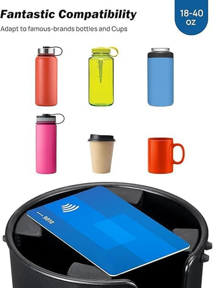Car Cup Holder Expander, Automotive Cup Attachable Tray with 360° Rotation,Large Cup Holder Adapt Most Regular Cups with 18-40 oz, fit in 2.75-3.25 inch Car Holder