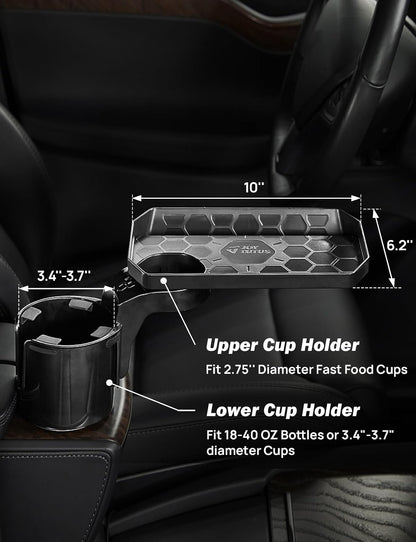 Car Cup Holder Expander, Automotive Cup Attachable Tray with 360° Rotation,Large Cup Holder Adapt Most Regular Cups with 18-40 oz, fit in 2.75-3.25 inch Car Holder
