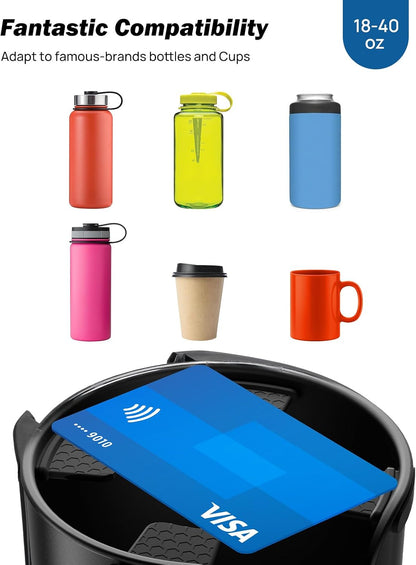 Car Cup Holder Expander, Automotive Cup Attachable Tray with 360° Rotation,Large Cup Holder Adapt Most Regular Cups with 18-40 oz, fit in 2.75-3.25 inch Car Holder