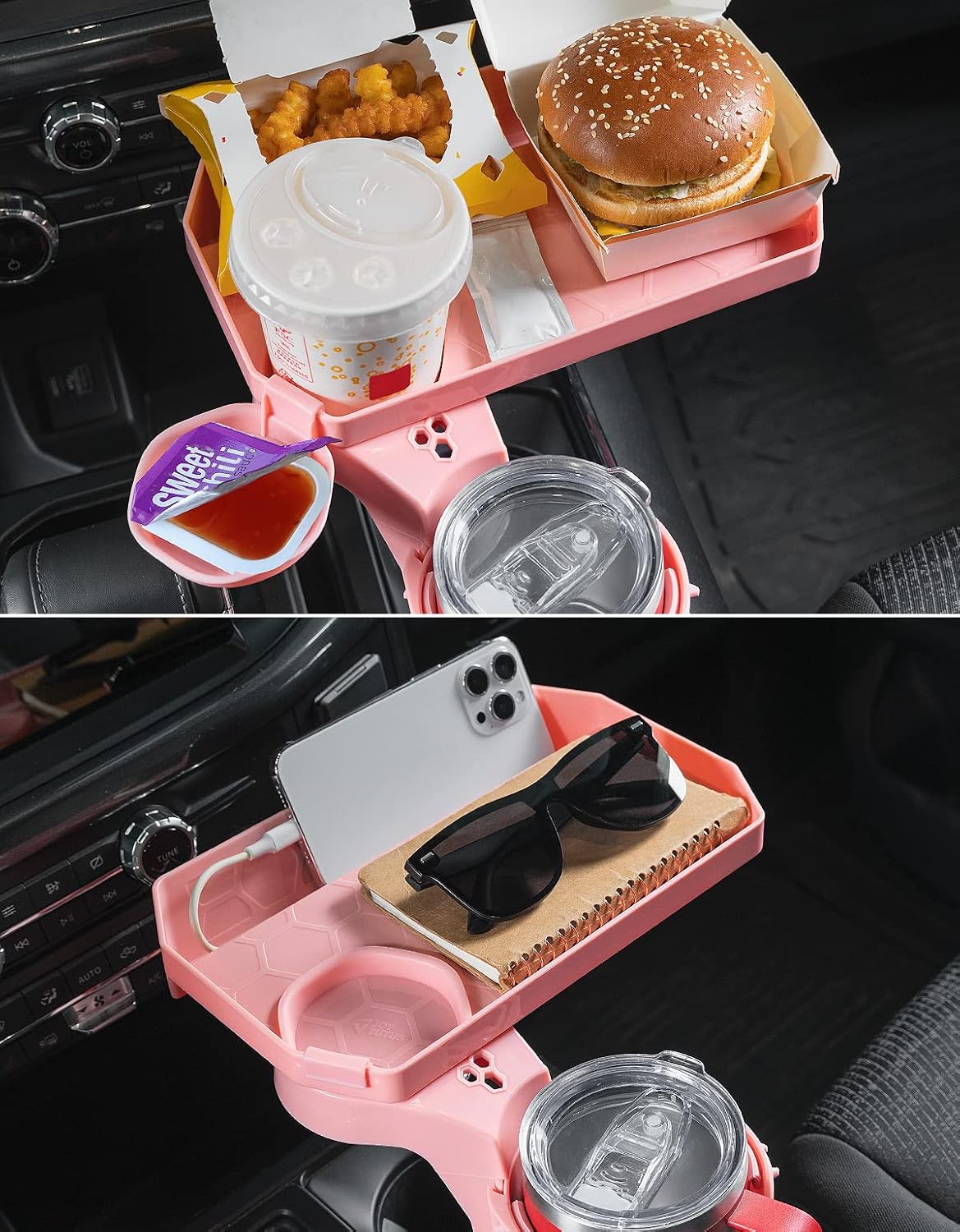 Car Cup Holder Expander, Automotive Cup Attachable Tray with 360° Rotation,Large Cup Holder Adapt Most Regular Cups with 18-40 oz, fit in 2.75-3.25 inch Car Holder