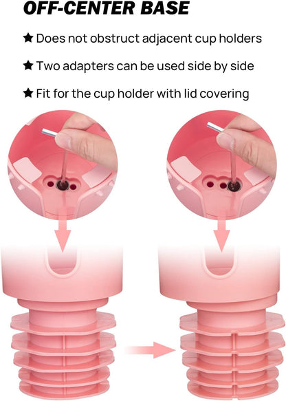 Car Cup Holder Expander, Automotive Cup Attachable Tray with 360° Rotation,Large Cup Holder Adapt Most Regular Cups with 18-40 oz, fit in 2.75-3.25 inch Car Holder