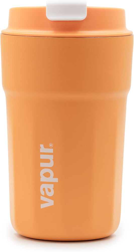 All Purpose Reusable Insulated Tumbler Cup with Flip Top Lid, Perfect for Morning Coffee and Ice Cold Drinks, Ideal for Travel and Fits in Most Cup Holders, 12 Ounce, Apricot, Pack of 1