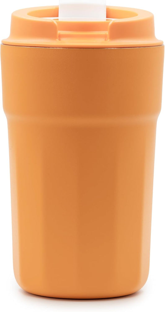 All Purpose Reusable Insulated Tumbler Cup with Flip Top Lid, Perfect for Morning Coffee and Ice Cold Drinks, Ideal for Travel and Fits in Most Cup Holders, 12 Ounce, Apricot, Pack of 1