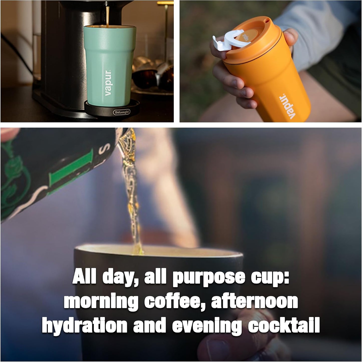 All Purpose Reusable Insulated Tumbler Cup with Flip Top Lid, Perfect for Morning Coffee and Ice Cold Drinks, Ideal for Travel and Fits in Most Cup Holders, 12 Ounce, Apricot, Pack of 1