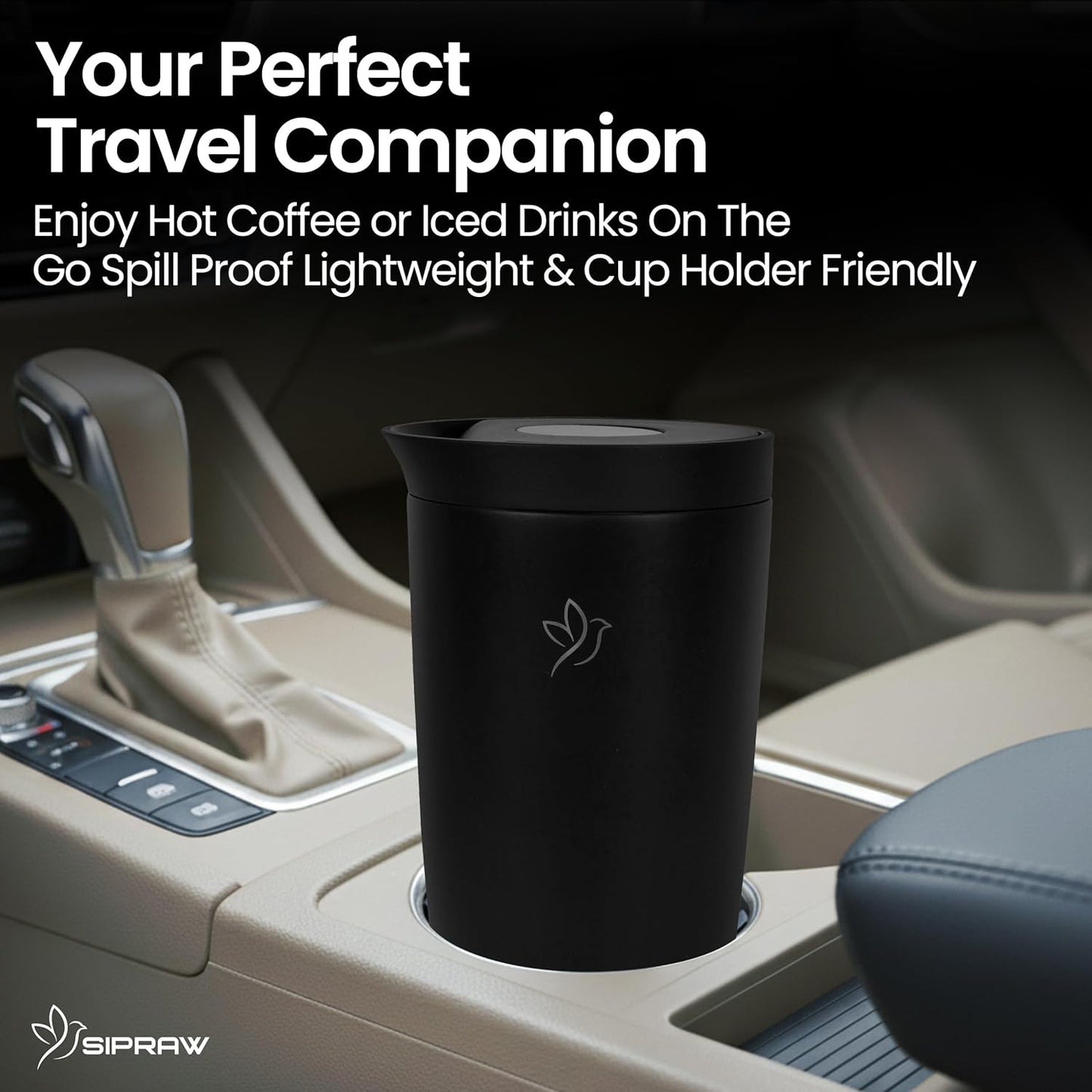 12oz Travel Coffee Mug with Lid | Insulated Stainless Steel Tumbler for Hot & Cold Drinks | Leakproof, Reusable, BPA Free, Dishwasher Safe, Cup Holder Friendly, Pastel Green