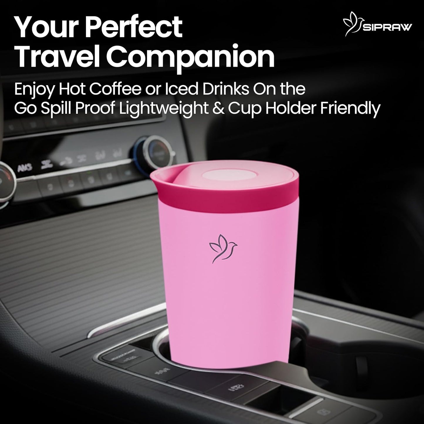 12oz Travel Coffee Mug with Lid | Insulated Stainless Steel Tumbler for Hot & Cold Drinks | Leakproof, Reusable, BPA Free, Dishwasher Safe, Cup Holder Friendly, Pastel Green