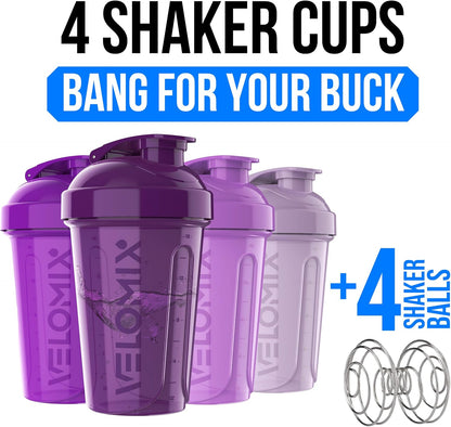 4 Pack 20oz Protein Shaker Bottle for Protein Mixes, Berry Blend