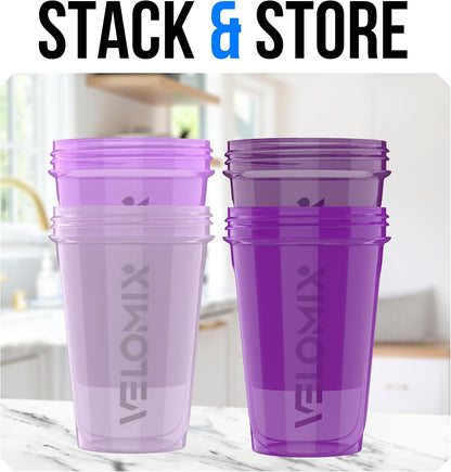 4 Pack 20oz Protein Shaker Bottle for Protein Mixes, Berry Blend