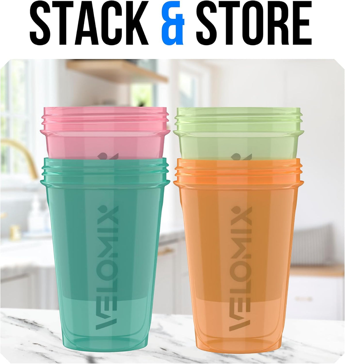4 Pack 20oz Protein Shaker Bottle for Protein Mixes, Berry Blend