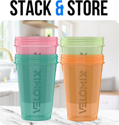 4 Pack 20oz Protein Shaker Bottle for Protein Mixes, Berry Blend