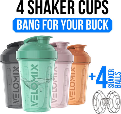 4 Pack 20oz Protein Shaker Bottle for Protein Mixes, Berry Blend