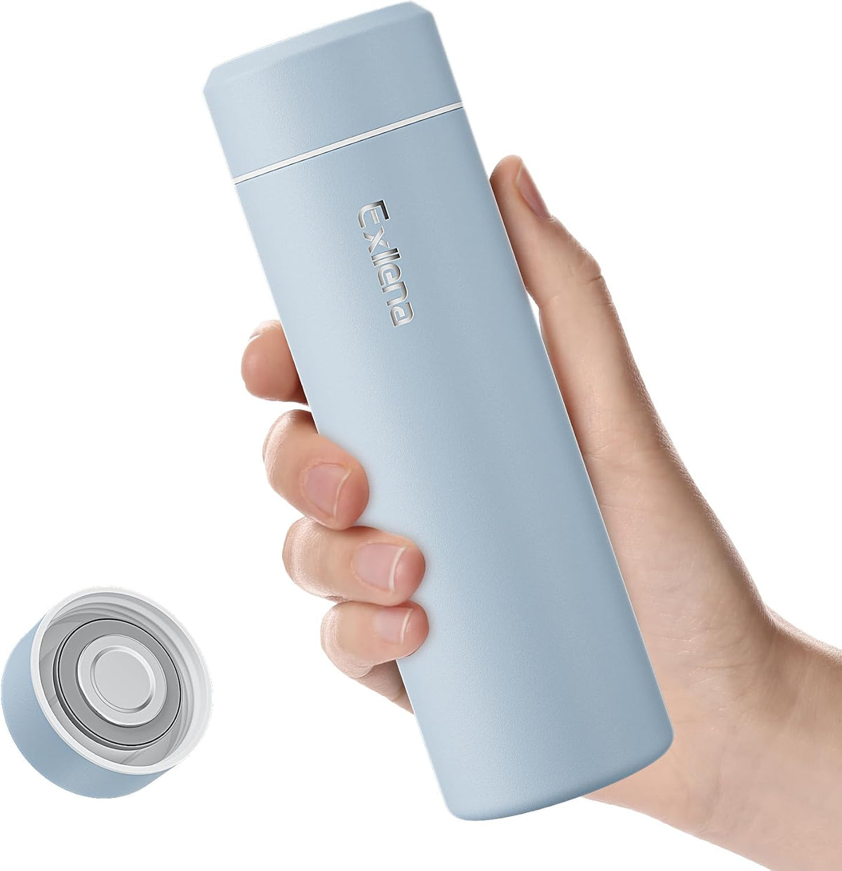 【Upgraded】 Small Insulated Water Bottle 12 oz/350ml– Mini Insulated Water Bottle for Hot & Cold Drinks, Perfect Small Water Bottle for Travel, Purse...(Greyish Blue)