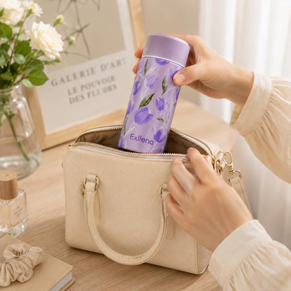 【Upgraded】 Small Insulated Water Bottle 12 oz/350ml– Mini Insulated Water Bottle for Hot & Cold Drinks, Perfect Small Water Bottle for Travel, Purse...(Greyish Blue)