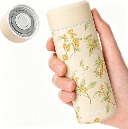 【Upgraded】 Small Insulated Water Bottle 12 oz/350ml– Mini Insulated Water Bottle for Hot & Cold Drinks, Perfect Small Water Bottle for Travel, Purse...(Greyish Blue)