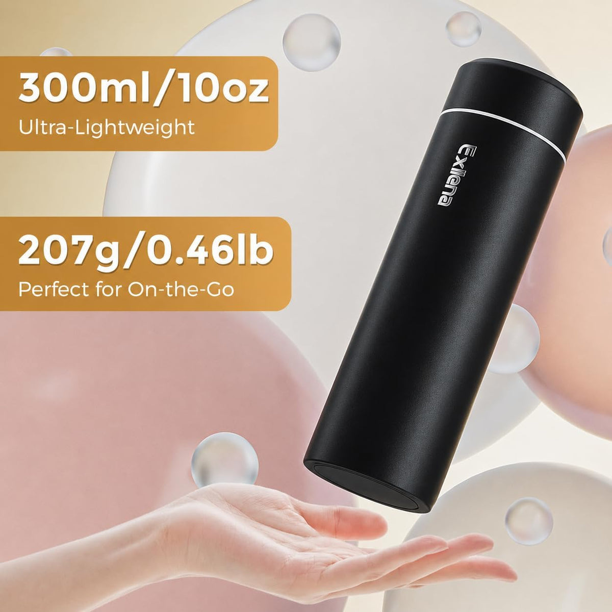 【Upgraded】 Small Insulated Water Bottle 12 oz/350ml– Mini Insulated Water Bottle for Hot & Cold Drinks, Perfect Small Water Bottle for Travel, Purse...(Greyish Blue)